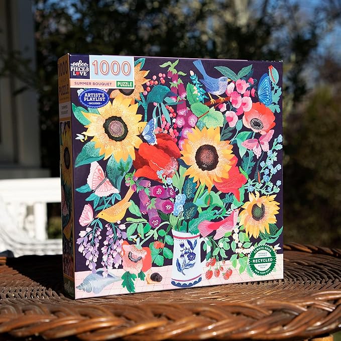 eeBoo: 1000pc Square Puzzle - Summer Bouquet