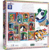 eeBoo: 1000pc Square Puzzle - Cats in Window