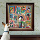 eeBoo: 1000pc Square Puzzle - Cats in Window