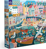 eeBoo: 1000pc Square Puzzle - Seaside Harbor