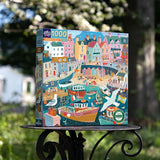 eeBoo: 1000pc Square Puzzle - Seaside Harbor
