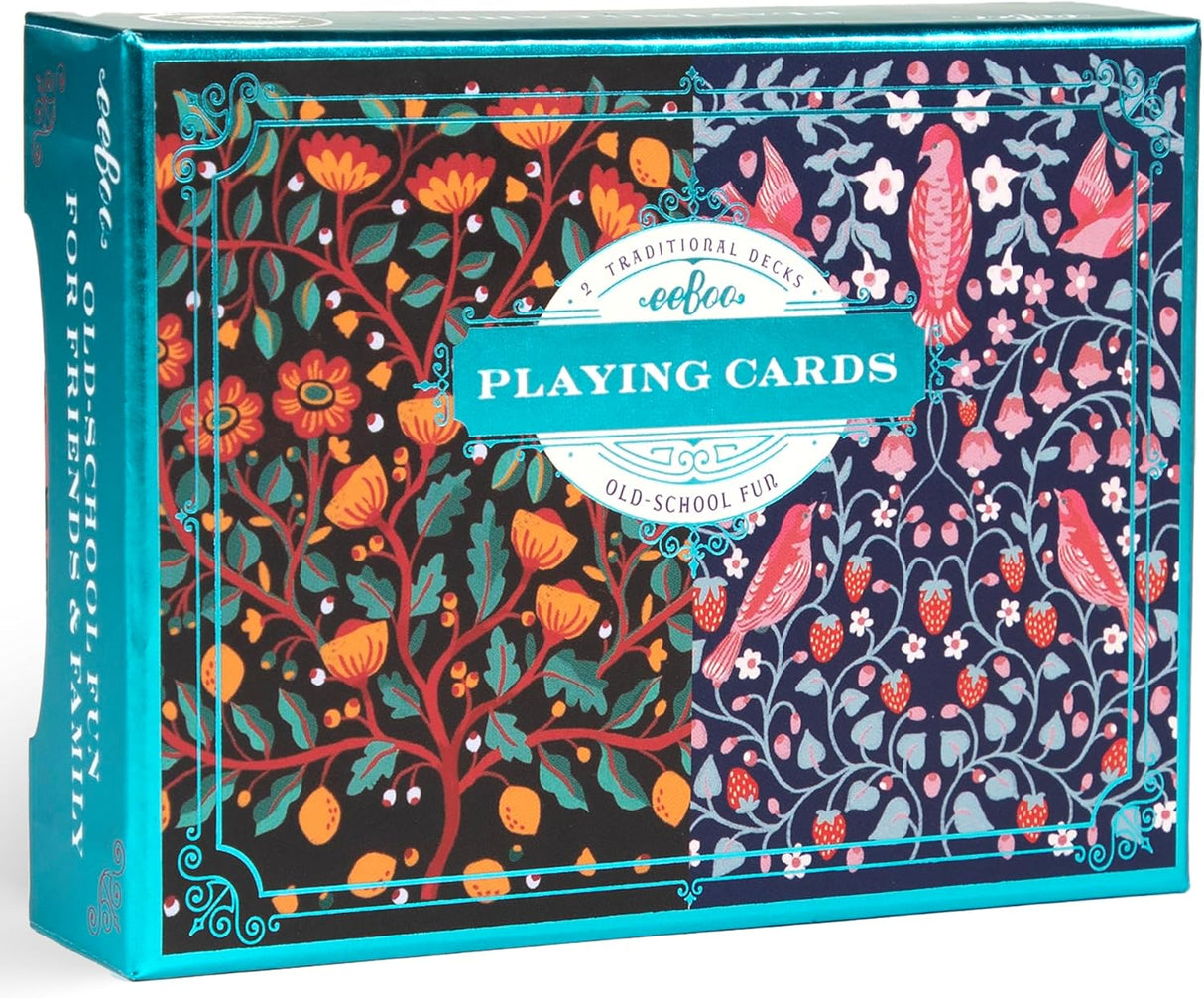 eeBoo: Playing Cards - Birds & Flowers (Set of 2)