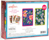 eeBoo: Playing Cards - Roses & Asters (Set of 2)