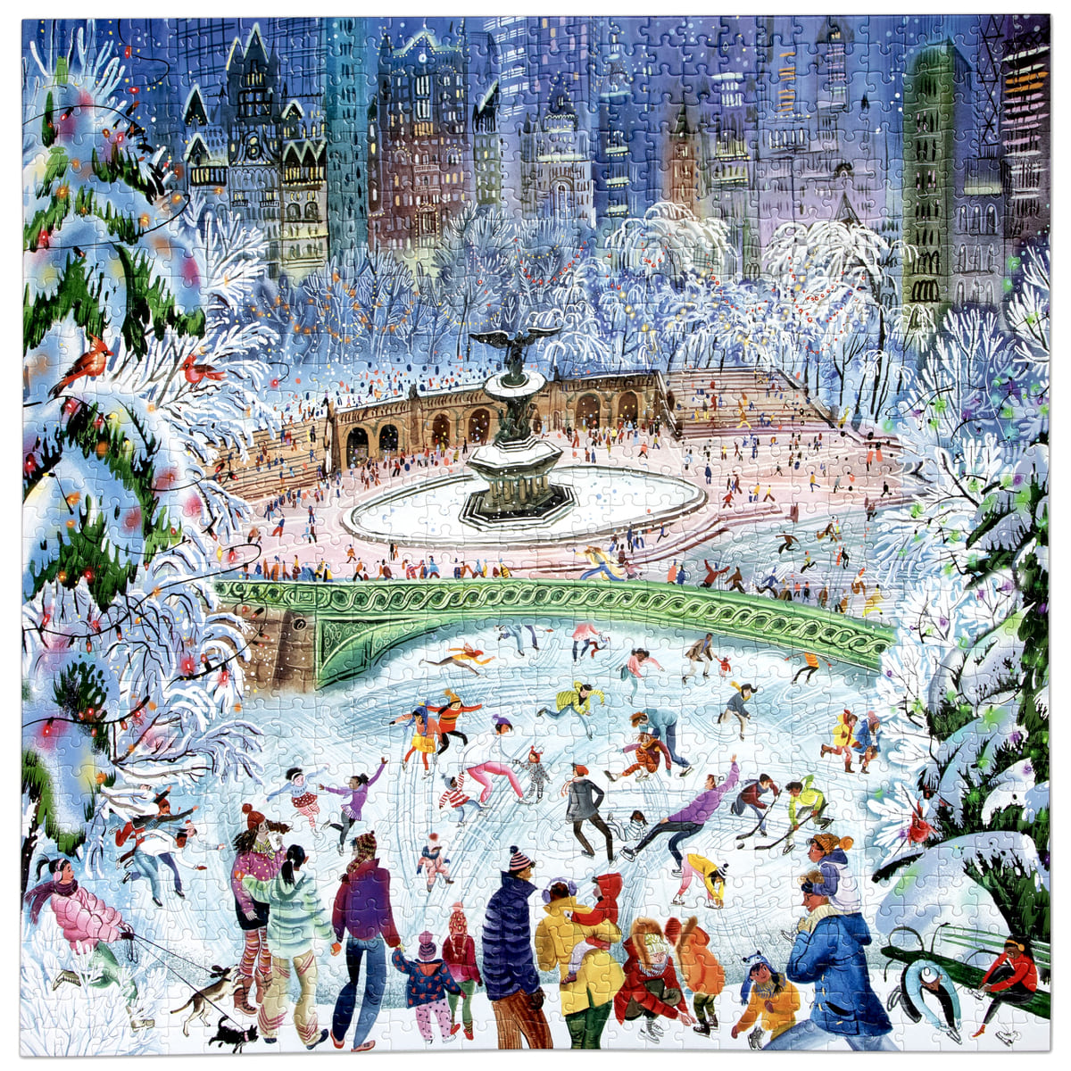 eeBoo: 1000pc Square Puzzle - New York City Skaters