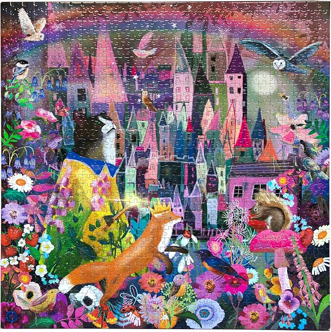 eeBoo: 1000pc Square Puzzle - Cat and the Castle