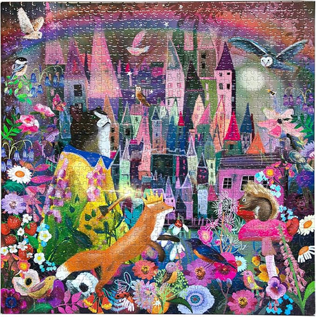 eeBoo: 1000pc Square Puzzle - Cat and the Castle