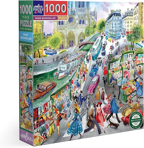 eeBoo: 1000pc Square Puzzle - Paris Bookseller