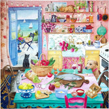 eeBoo: 1000pc Square Puzzle - Pink Kitchen
