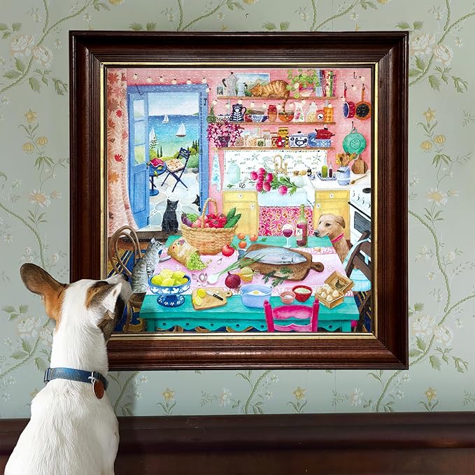 eeBoo: 1000pc Square Puzzle - Pink Kitchen
