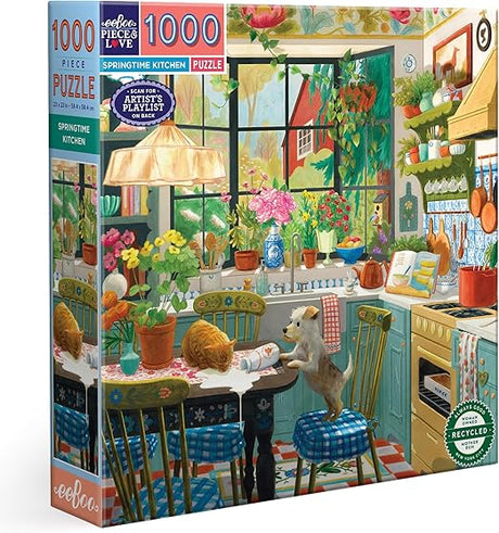 eeBoo: 1000pc Square Puzzle - Springtime Kitchen