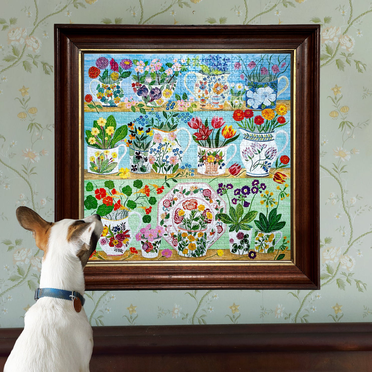 eeBoo: 1000pc Square Puzzle - Floral Cupboard