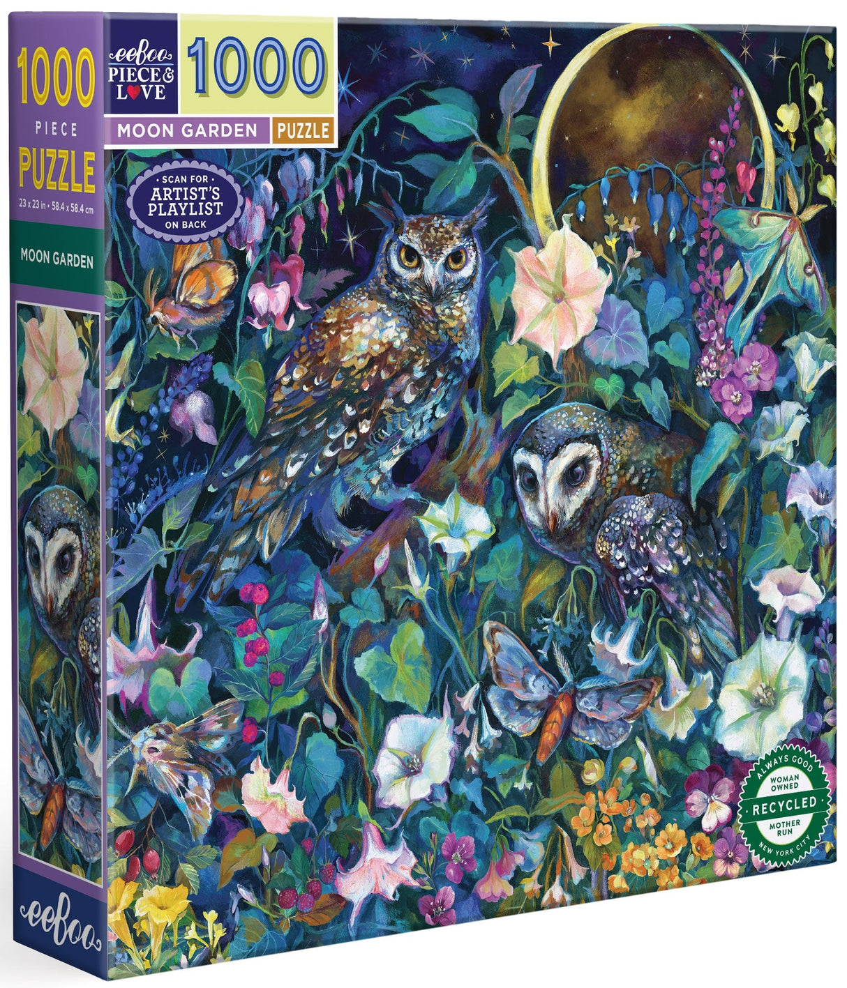 eeBoo: 1000pc Square Puzzle - Moon Garden