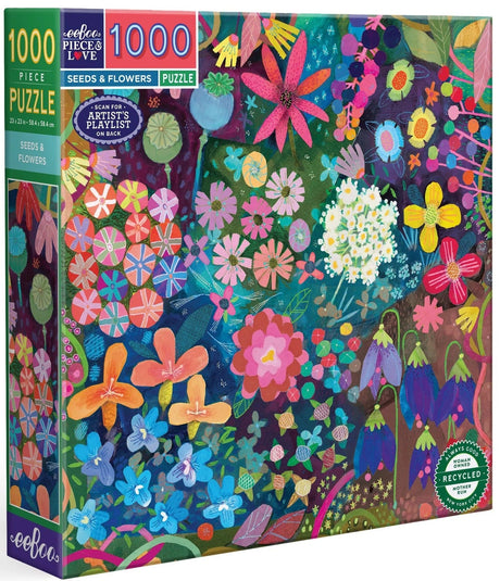 eeBoo: 1000pc Square Puzzle - Seeds & Flowers