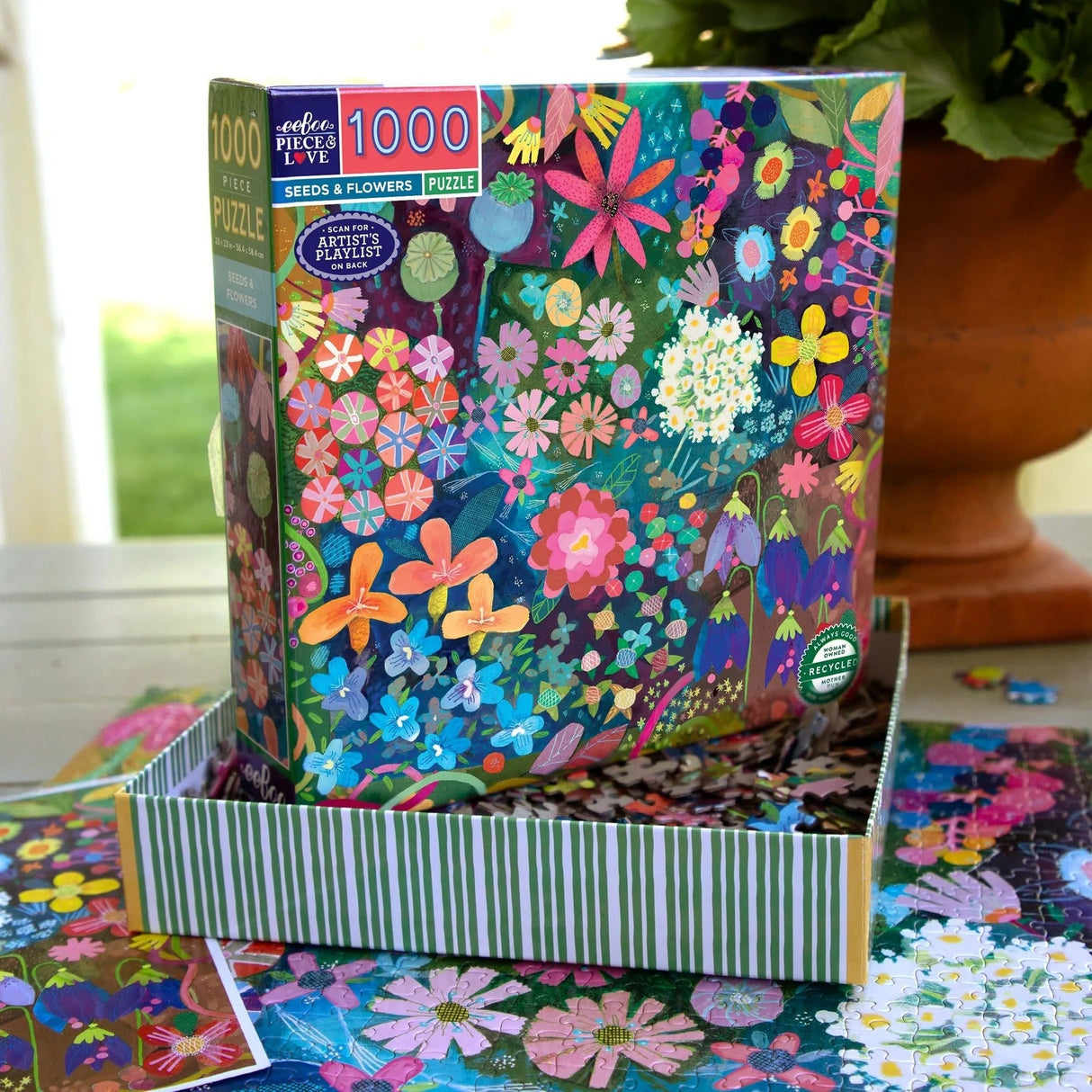 eeBoo: 1000pc Square Puzzle - Seeds & Flowers