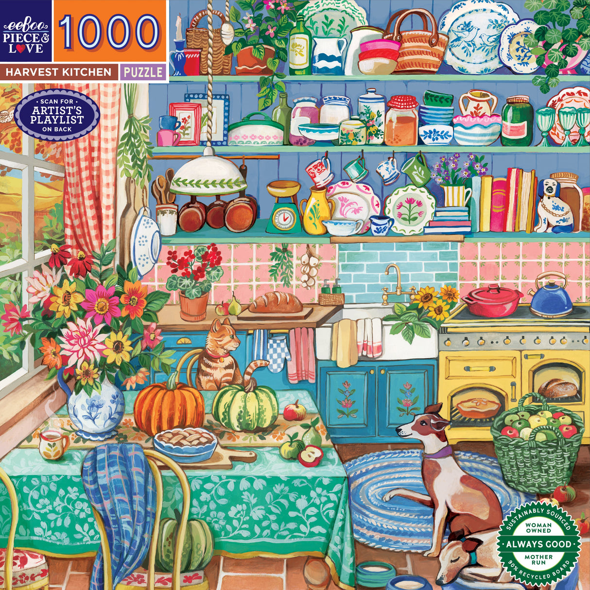eeBoo: 1000pc Square Puzzle - Harvest Kitchen