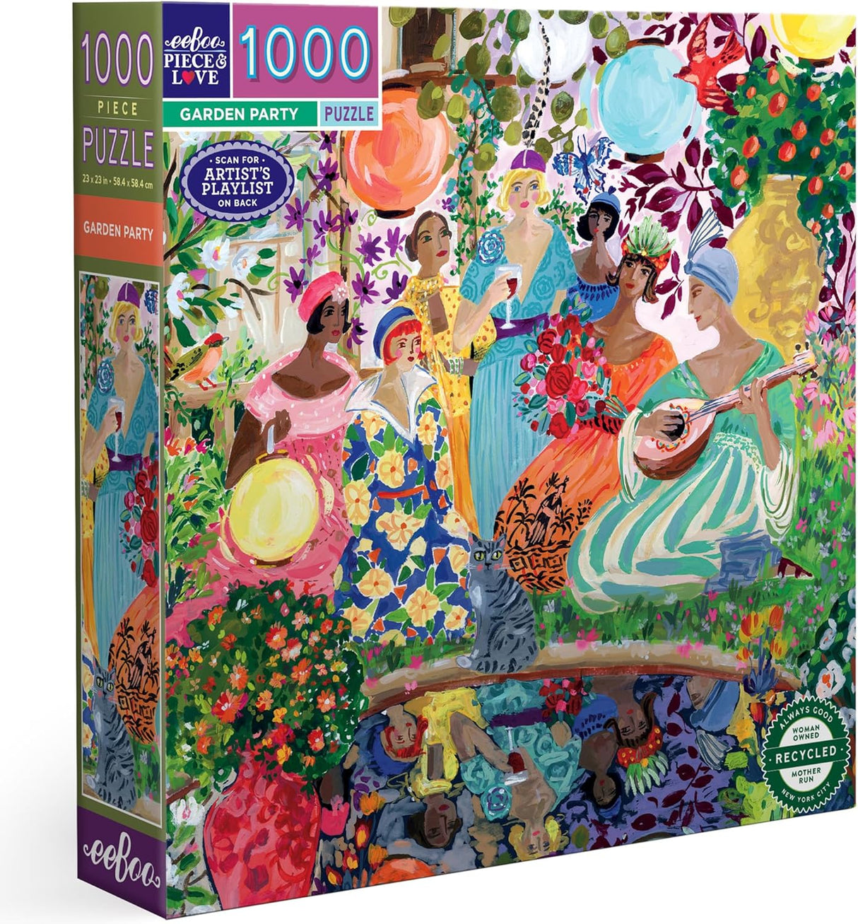 eeBoo: 1000pc Square Puzzle - Garden Party