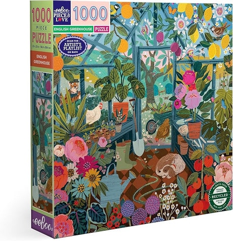 eeBoo: 1000pc Square Puzzle - English Greenhouse