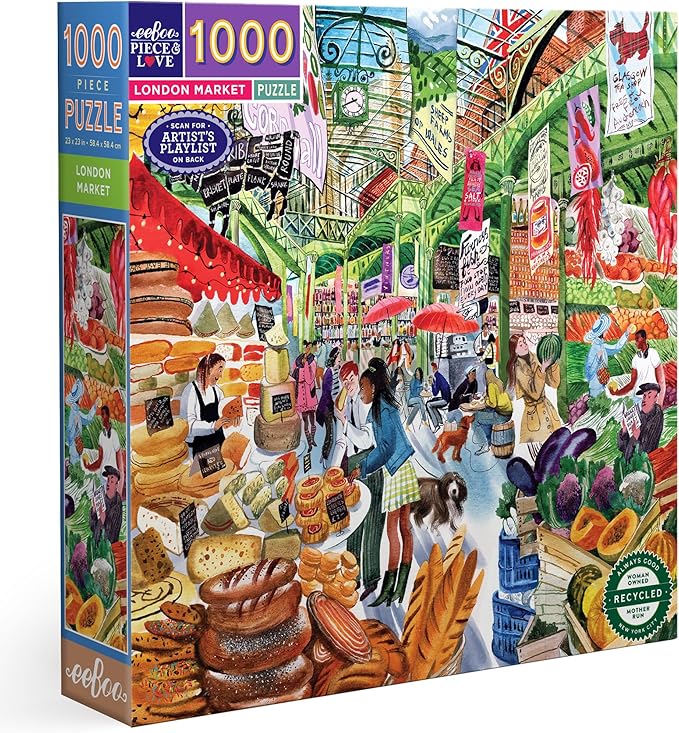 eeBoo: 1000pc Square Puzzle - London Market