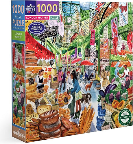 eeBoo: 1000pc Square Puzzle - London Market