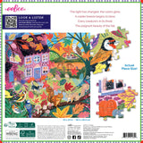 eeBoo: Autumn Cottage Square Puzzle - 1000pc