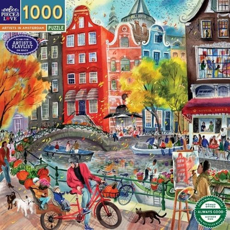 eeBoo: Artists in Amsterdam Square Puzzle - 1000pc