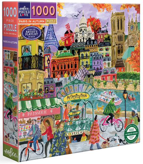 eeBoo: Paris in Autumn Square Puzzle - 1000pc