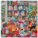 eeBoo: English Cottage Library Square Puzzle - 1000pc