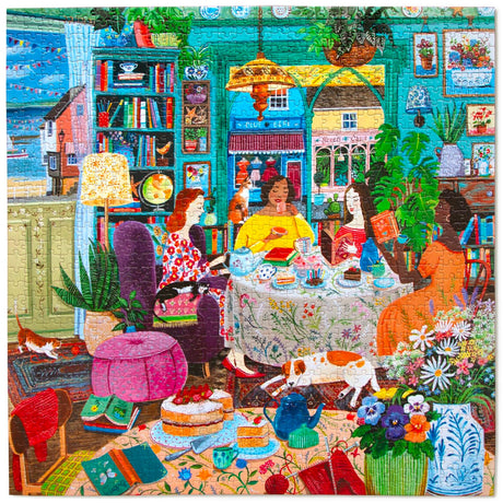 eeBoo: Books & Tea by the Sea Square Puzzle - 1000pc