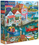 eeBoo: New England Wharf Square Puzzle - 1000pc