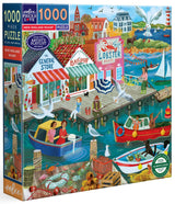 eeBoo: New England Wharf Square Puzzle - 1000pc