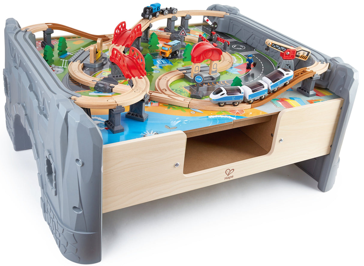 Hape: 70pc Railway Train and Table Set