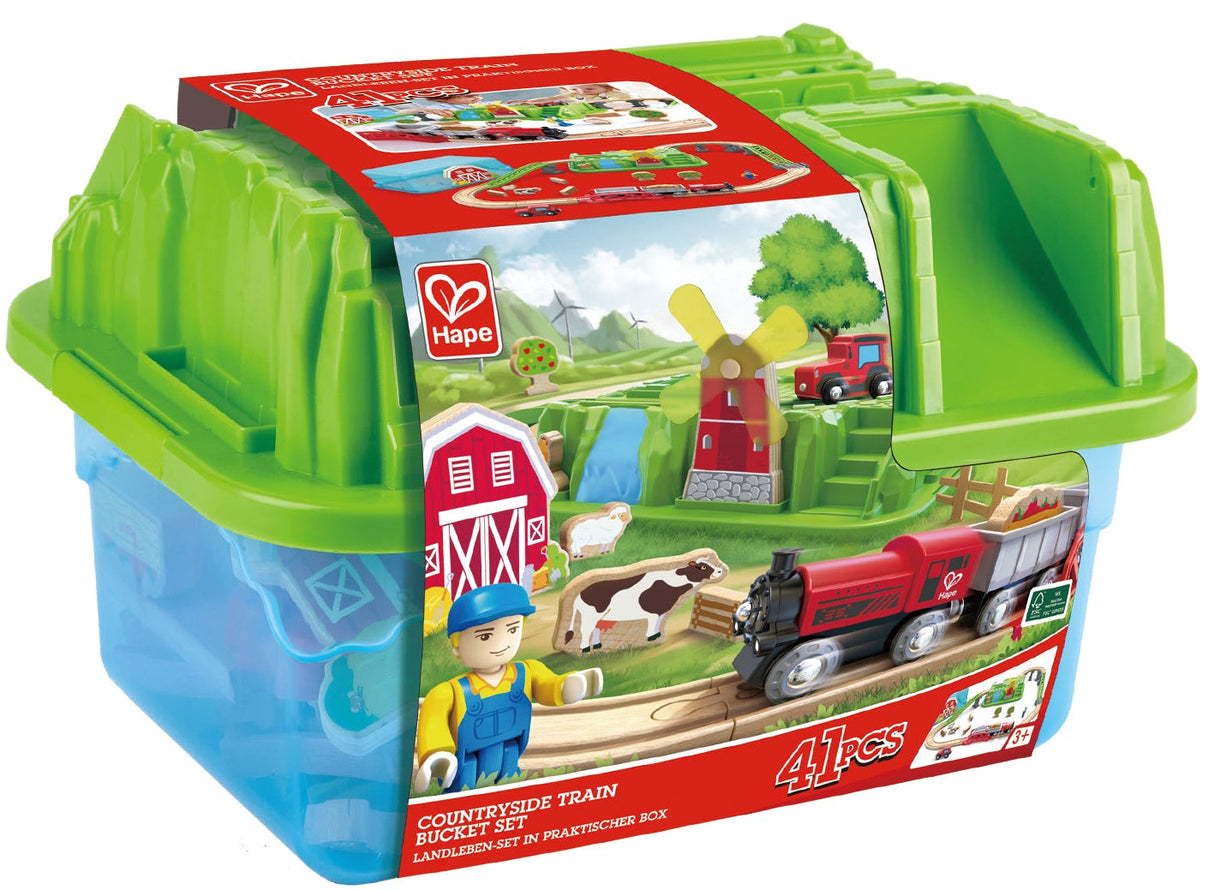 Hape: Countryside Train Bucket Set