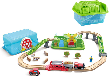 Hape: Countryside Train Bucket Set
