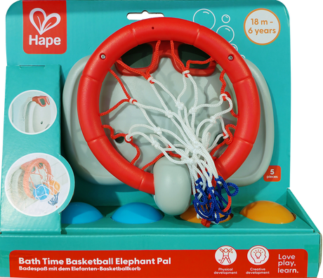 Hape: Bath Time Basketball Elephant Pal