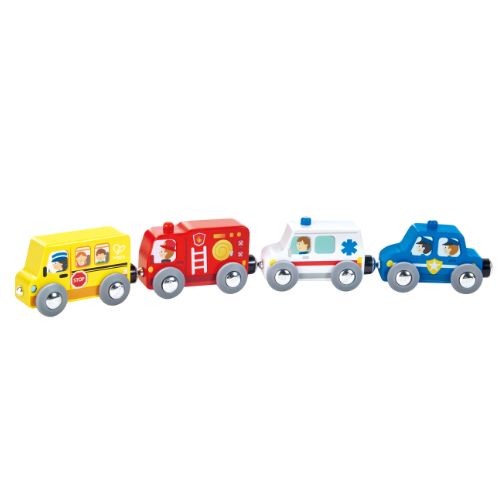 Hape: Play Essentials Colourful Vehicles Fleet
