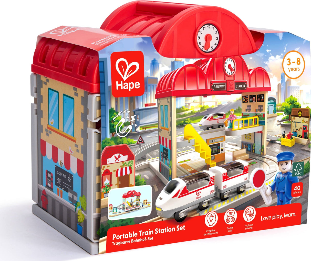 Hape: Portable Train Station Set
