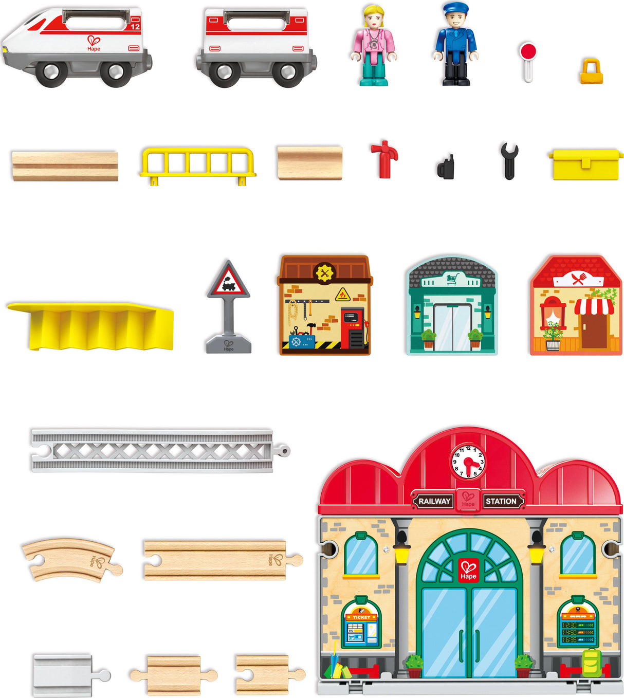 Hape: Portable Train Station Set