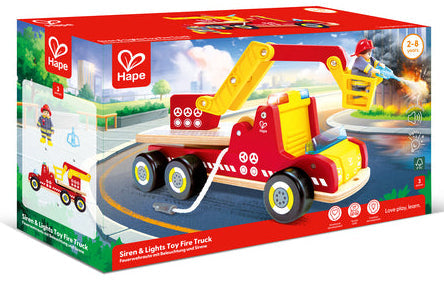Hape: Siren & Lights Toy Fire Truck