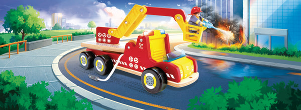 Hape: Siren & Lights Toy Fire Truck