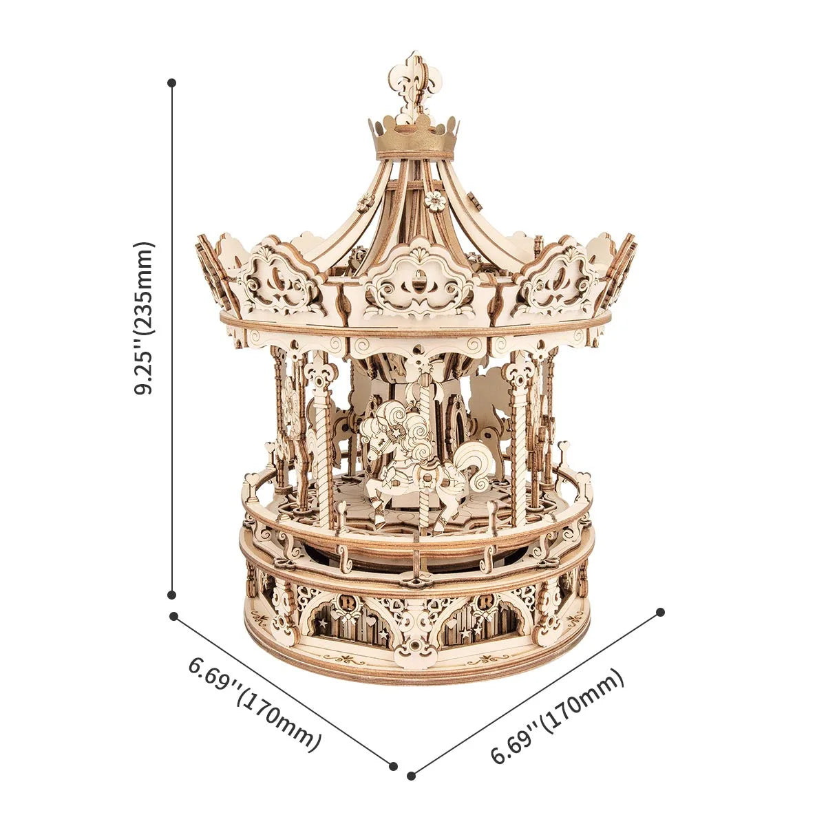 Rokr: Romantic Carousel DIY Miniature Puzzle Kit - (AMK62)