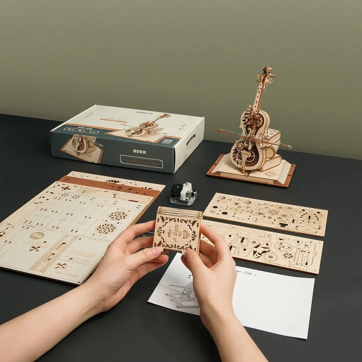 Rokr: Magic Cello DIY Miniature Puzzle Kit - (AMK63)
