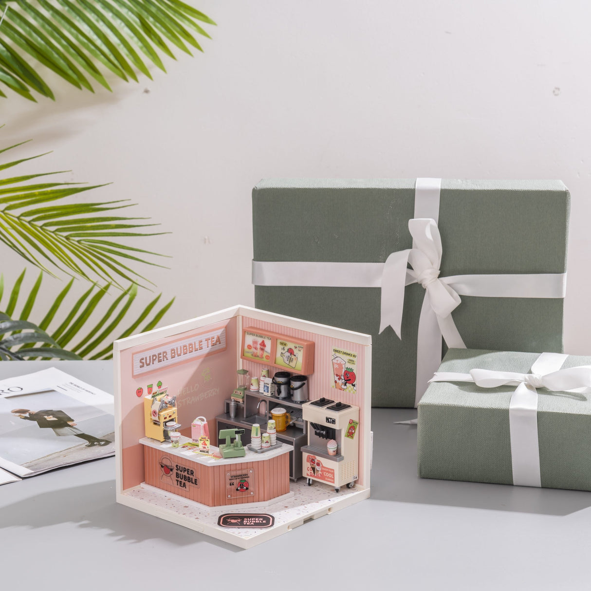 Rolife Double Joy Bubble Tea DIY Plastic Miniature Puzzle - (DW006)