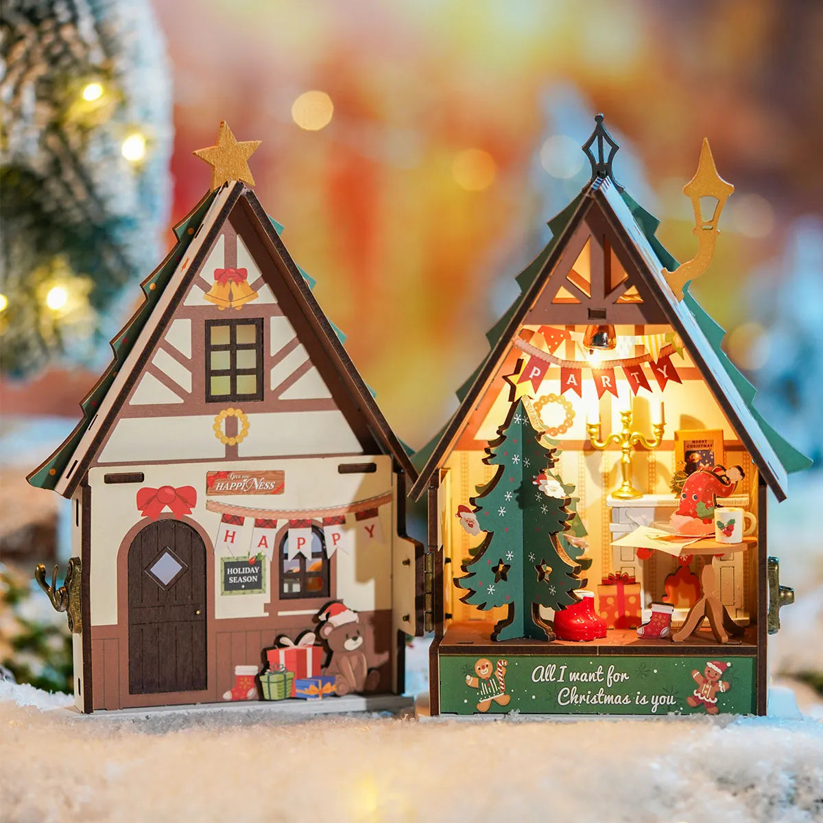 Rolife: Twinkling Christmas House DIY Miniature Puzzle Kit - (DS036)
