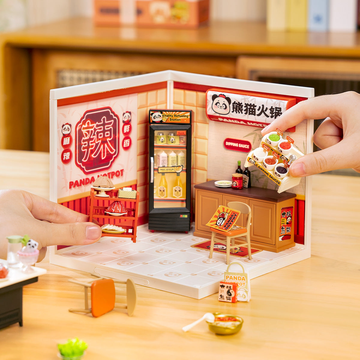 Rolife: Panda Hot Pot - Super Store Plastic DIY Miniature Puzzle
