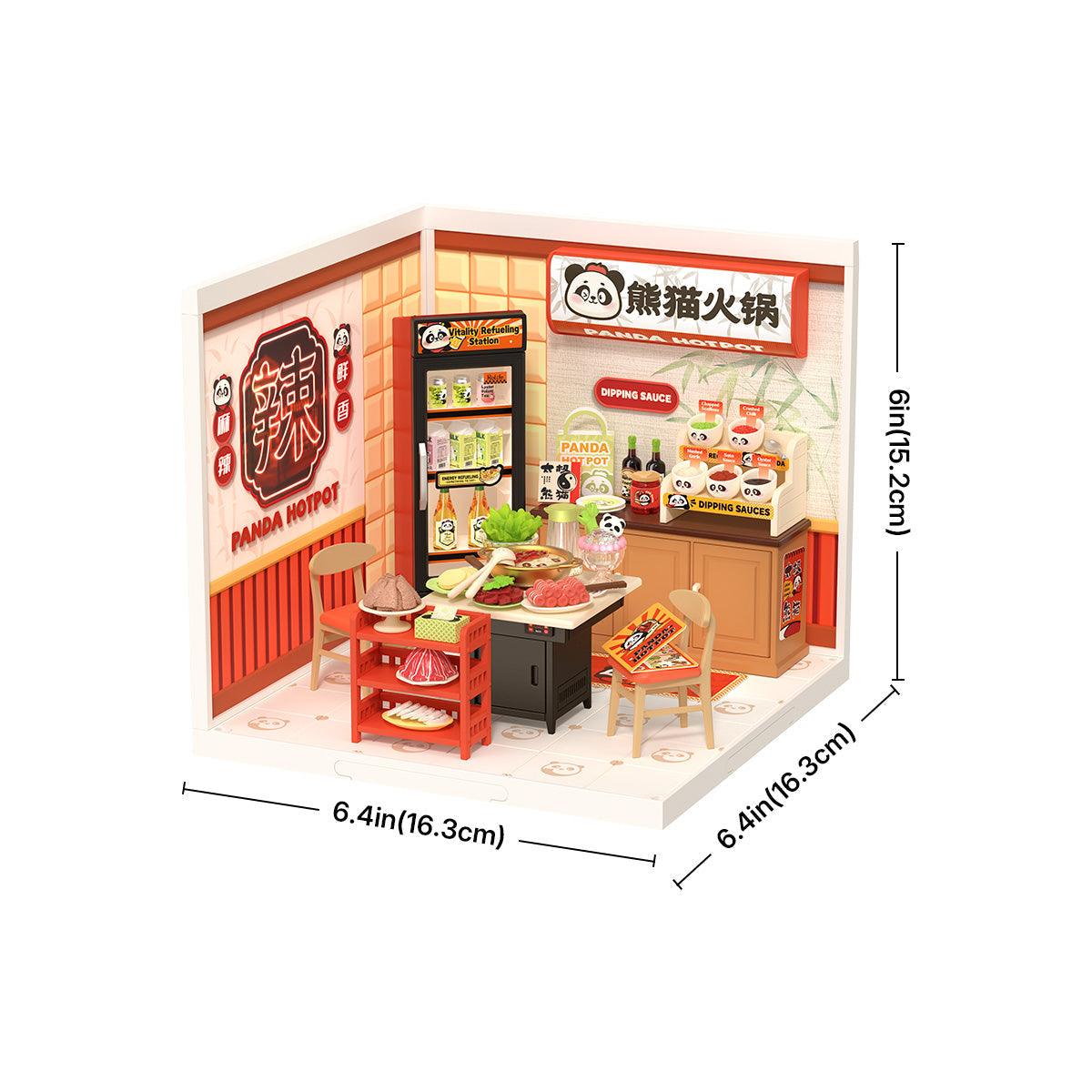 Rolife: Panda Hot Pot - Super Store Plastic DIY Miniature Puzzle