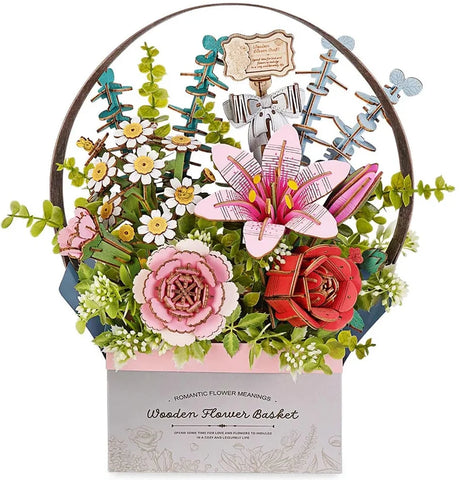 Rolife: Wooden Flower Basket DIY Miniature Puzzle Kit - (TW03H)