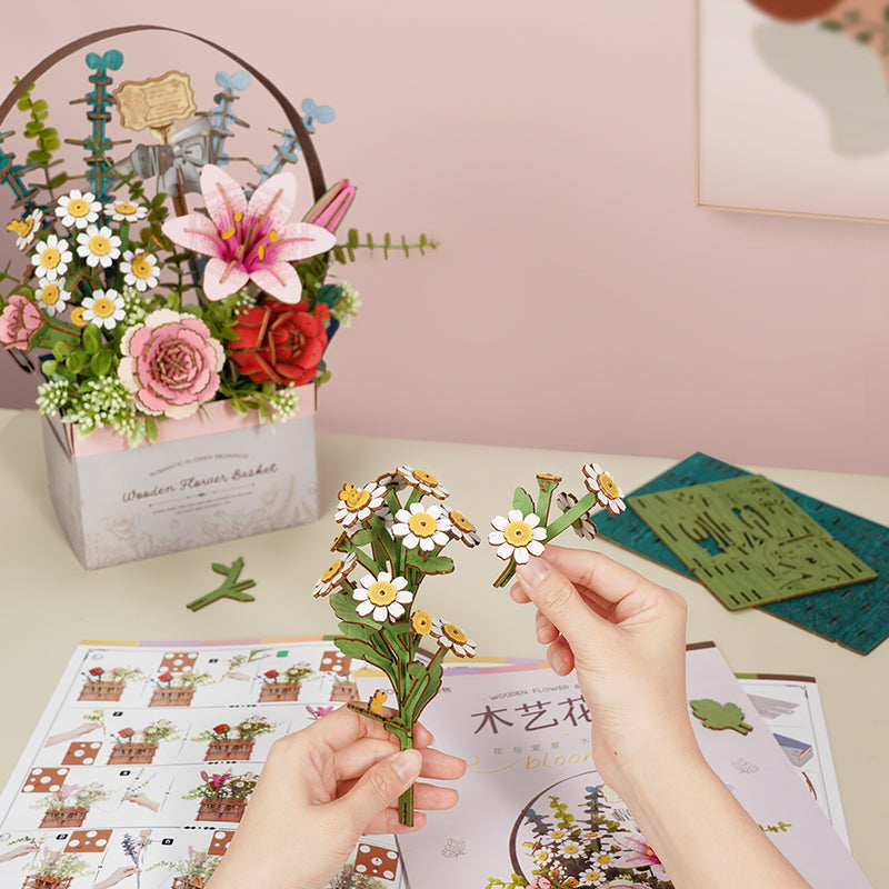 Rolife: Wooden Flower Basket DIY Miniature Puzzle Kit - (TW03H)