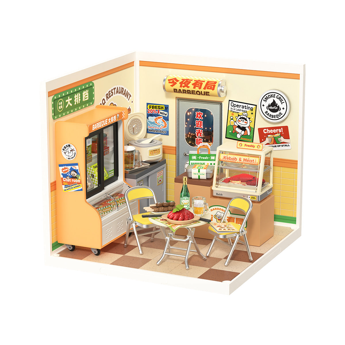 Rolife: Night Out Food Stall - Super Store Plastic DIY Miniature Puzzle