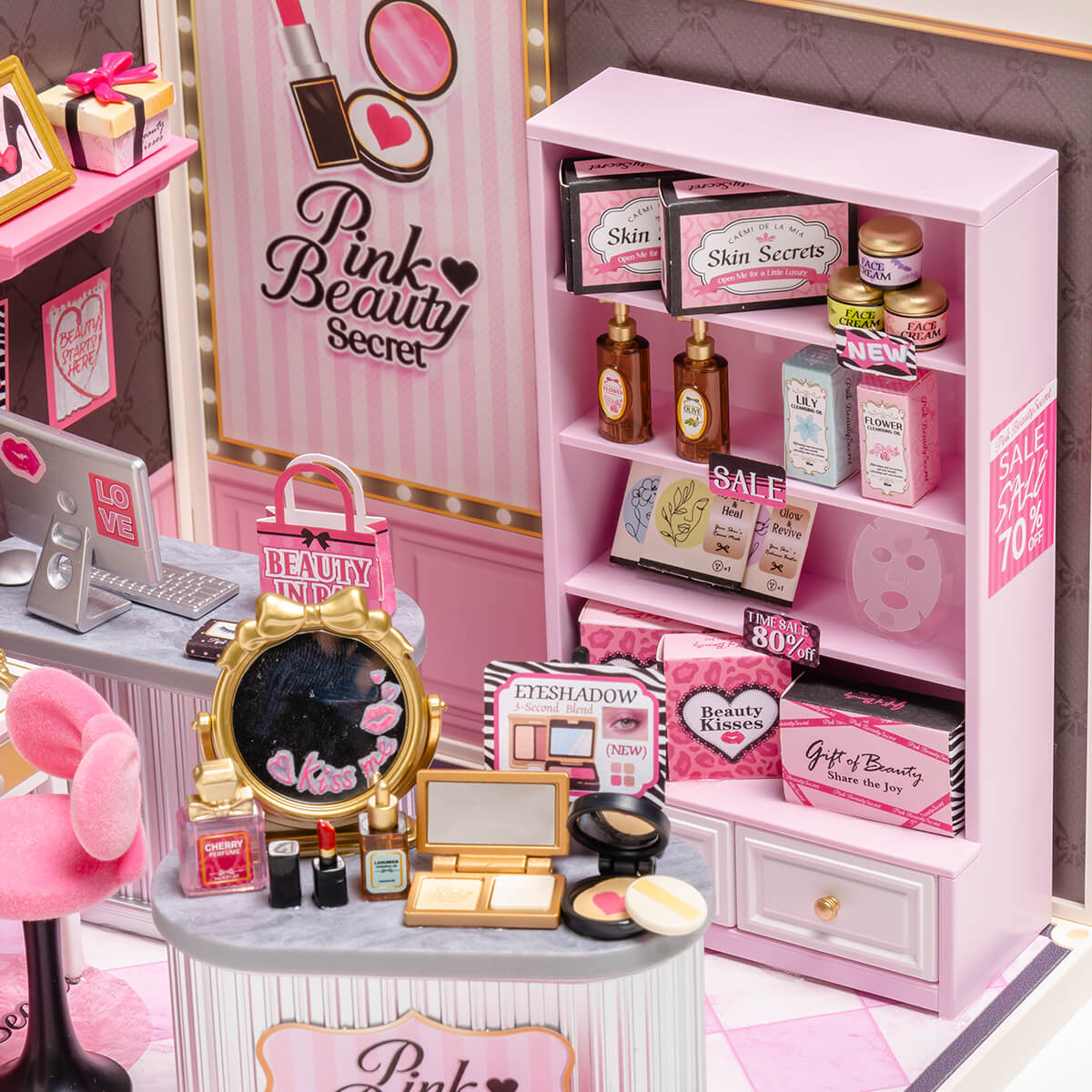 Rolife: Pink Beauty Secret - Super Store Plastic DIY Miniature Puzzle