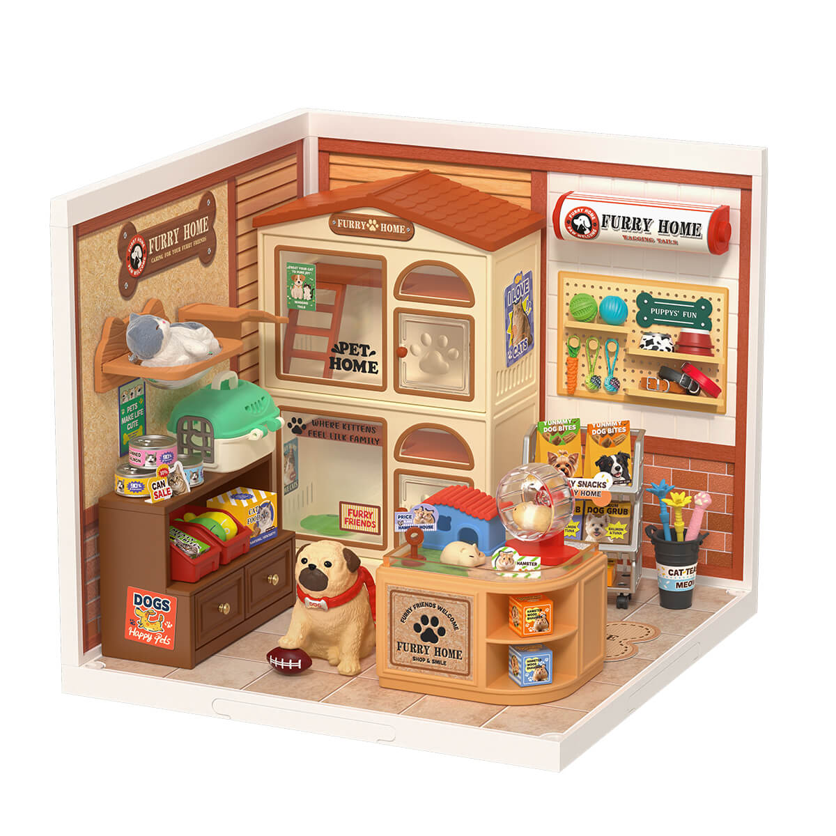 Rolife: Furry Friends' Home - Super Store Plastic DIY Miniature Puzzle